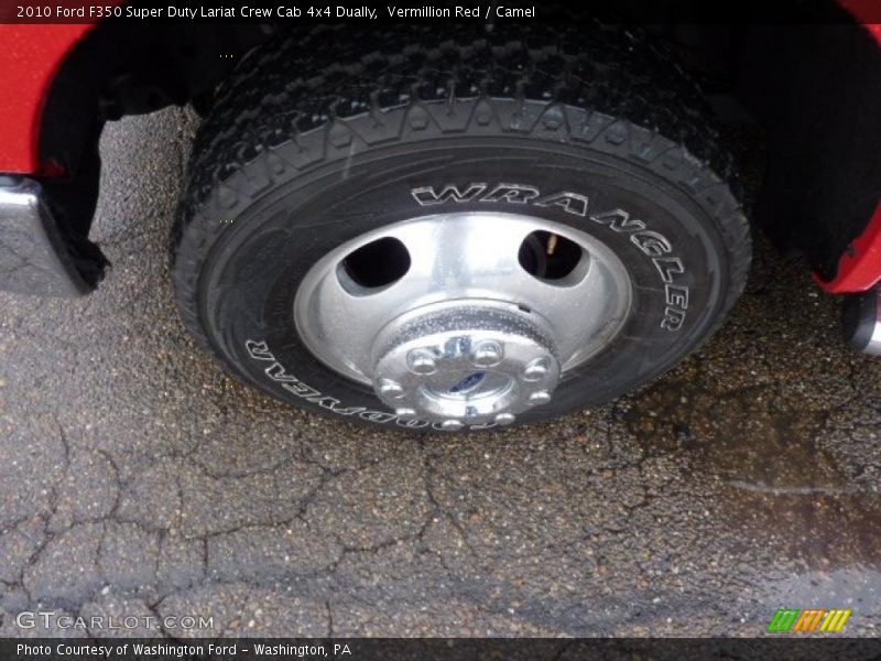 Vermillion Red / Camel 2010 Ford F350 Super Duty Lariat Crew Cab 4x4 Dually