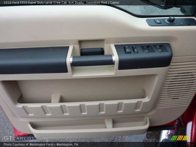 Vermillion Red / Camel 2010 Ford F350 Super Duty Lariat Crew Cab 4x4 Dually