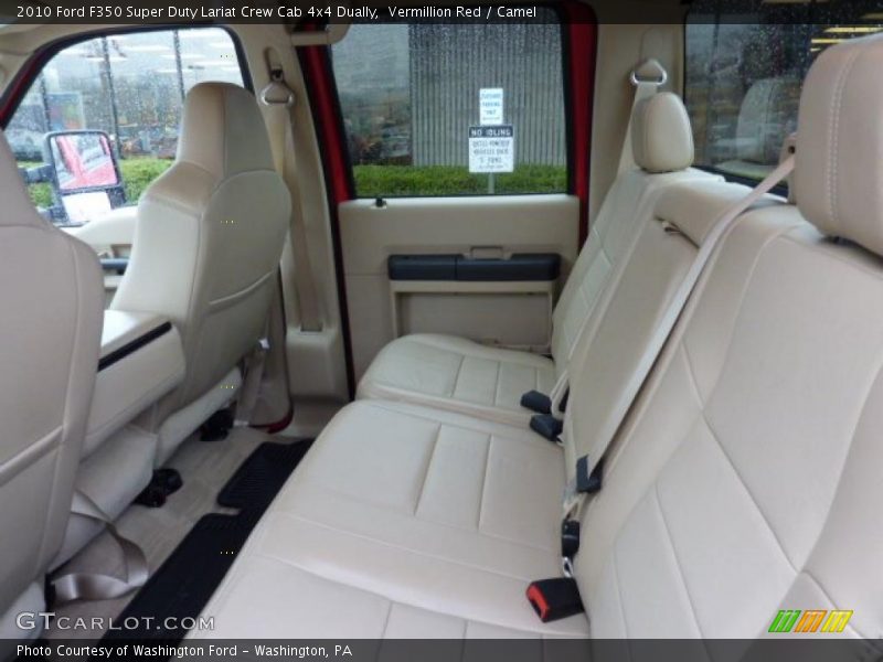Vermillion Red / Camel 2010 Ford F350 Super Duty Lariat Crew Cab 4x4 Dually