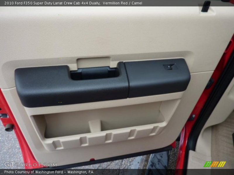 Vermillion Red / Camel 2010 Ford F350 Super Duty Lariat Crew Cab 4x4 Dually