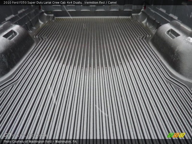 Vermillion Red / Camel 2010 Ford F350 Super Duty Lariat Crew Cab 4x4 Dually