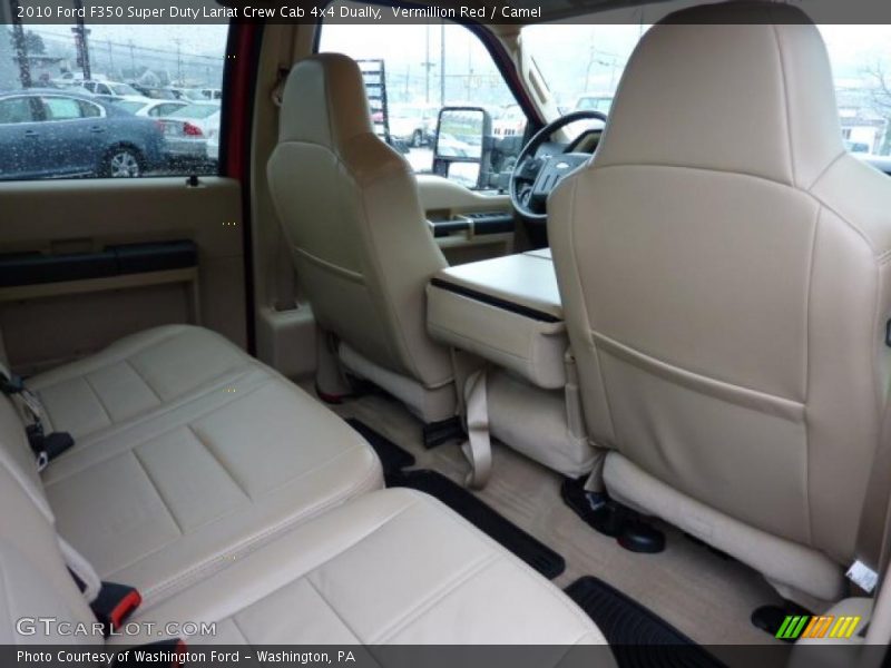 Vermillion Red / Camel 2010 Ford F350 Super Duty Lariat Crew Cab 4x4 Dually