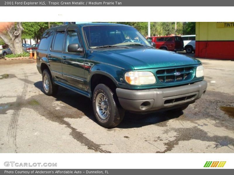 Tropic Green Metallic / Medium Prairie Tan 2001 Ford Explorer XLS