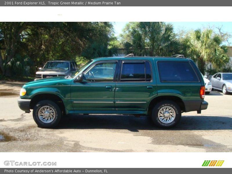 Tropic Green Metallic / Medium Prairie Tan 2001 Ford Explorer XLS