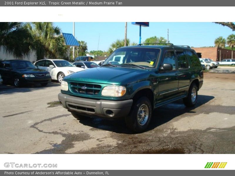 Tropic Green Metallic / Medium Prairie Tan 2001 Ford Explorer XLS