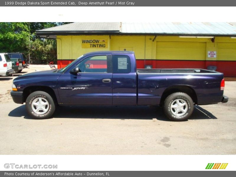 Deep Amethyst Pearl / Mist Gray 1999 Dodge Dakota Sport Extended Cab