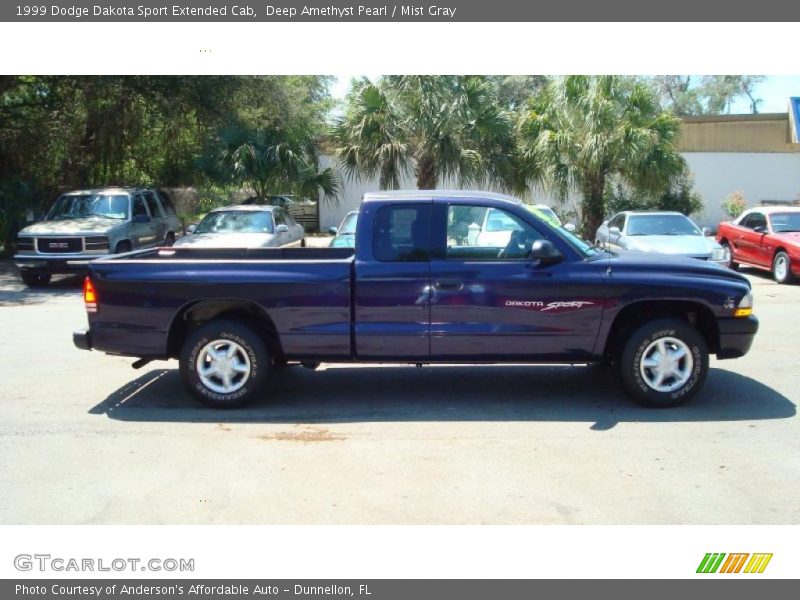 Deep Amethyst Pearl / Mist Gray 1999 Dodge Dakota Sport Extended Cab
