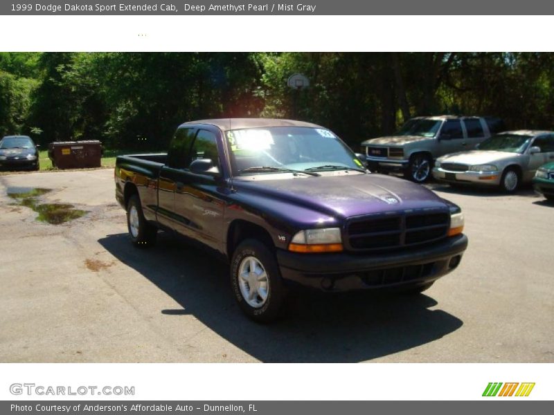 Deep Amethyst Pearl / Mist Gray 1999 Dodge Dakota Sport Extended Cab
