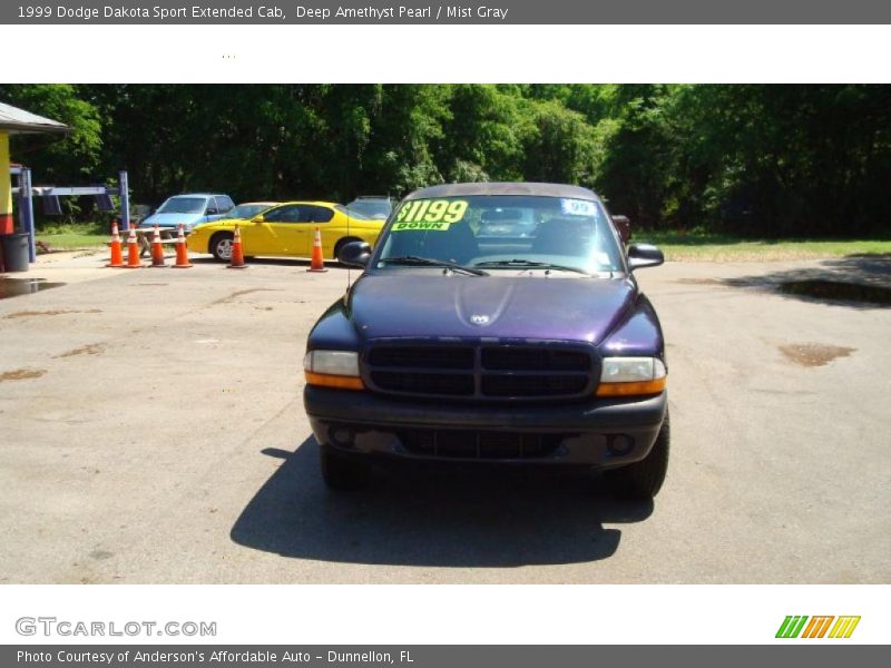 Deep Amethyst Pearl / Mist Gray 1999 Dodge Dakota Sport Extended Cab