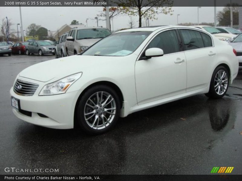 Ivory Pearl White / Stone 2008 Infiniti G 35 S Sport Sedan