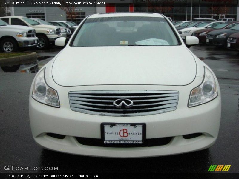 Ivory Pearl White / Stone 2008 Infiniti G 35 S Sport Sedan