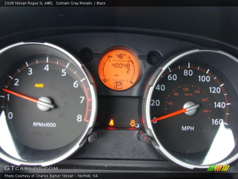 Gotham Gray Metallic / Black 2008 Nissan Rogue SL AWD