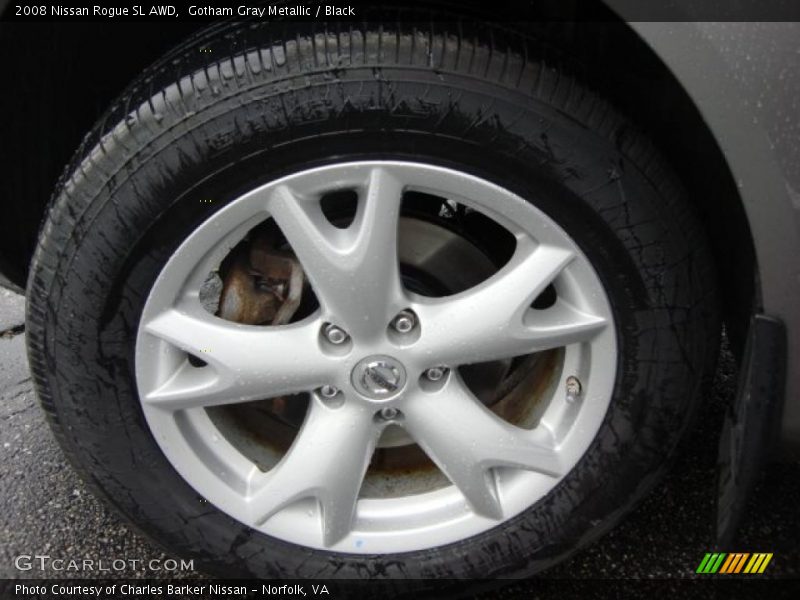 Gotham Gray Metallic / Black 2008 Nissan Rogue SL AWD