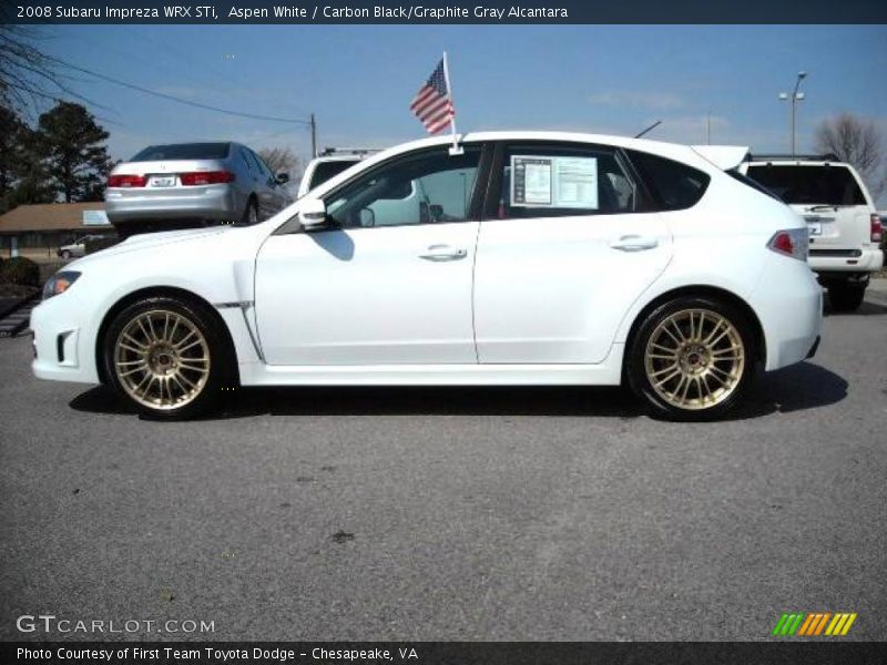 Aspen White / Carbon Black/Graphite Gray Alcantara 2008 Subaru Impreza WRX STi