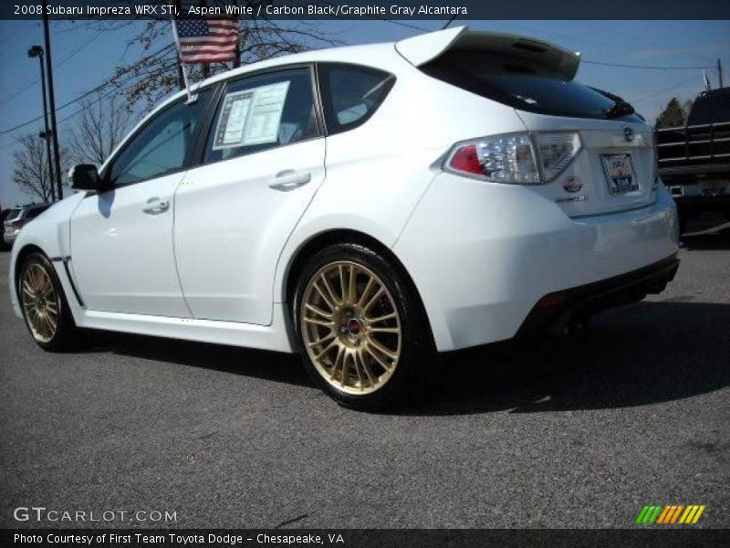 Aspen White / Carbon Black/Graphite Gray Alcantara 2008 Subaru Impreza WRX STi