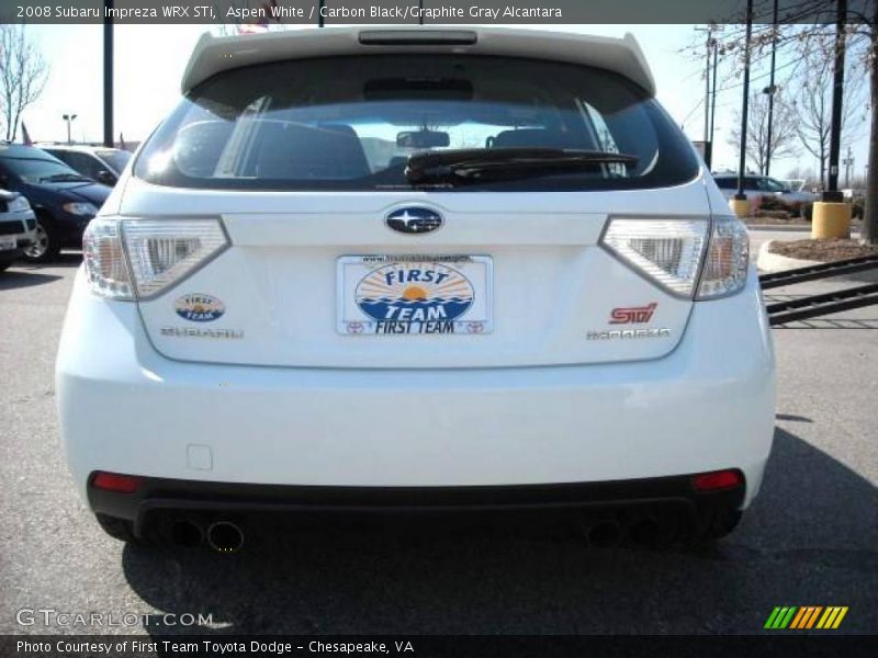 Aspen White / Carbon Black/Graphite Gray Alcantara 2008 Subaru Impreza WRX STi