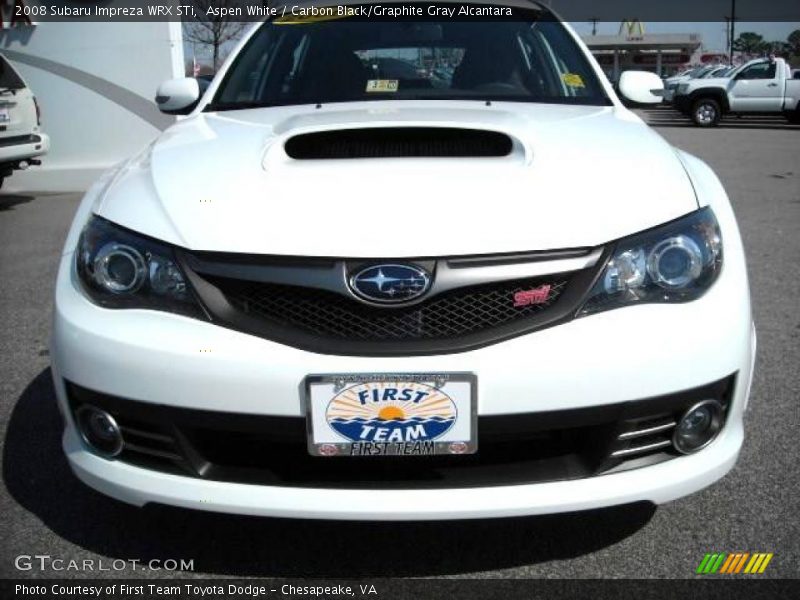 Aspen White / Carbon Black/Graphite Gray Alcantara 2008 Subaru Impreza WRX STi