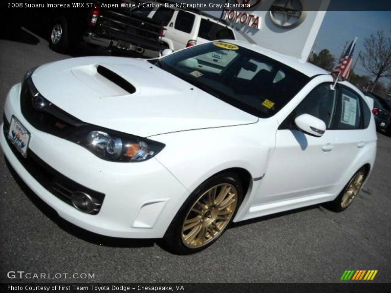 Aspen White / Carbon Black/Graphite Gray Alcantara 2008 Subaru Impreza WRX STi
