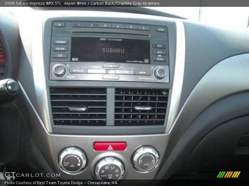 Aspen White / Carbon Black/Graphite Gray Alcantara 2008 Subaru Impreza WRX STi