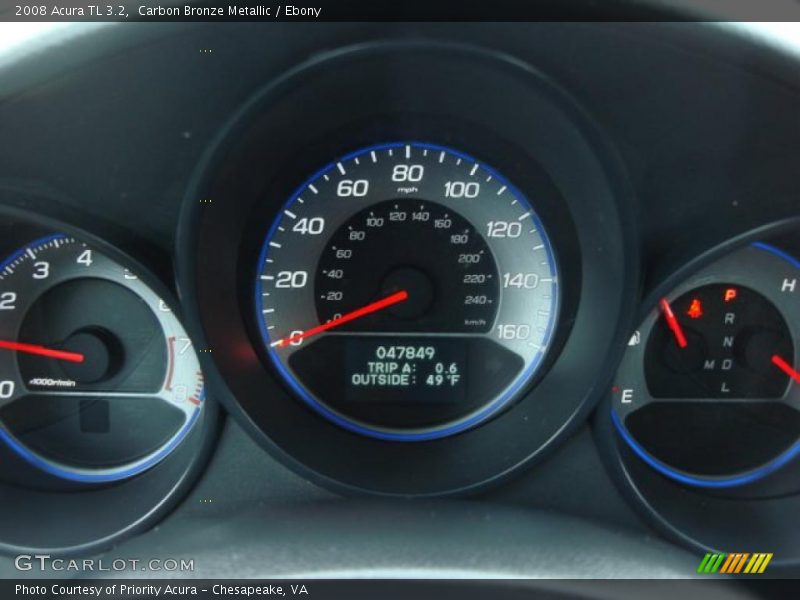 Carbon Bronze Metallic / Ebony 2008 Acura TL 3.2