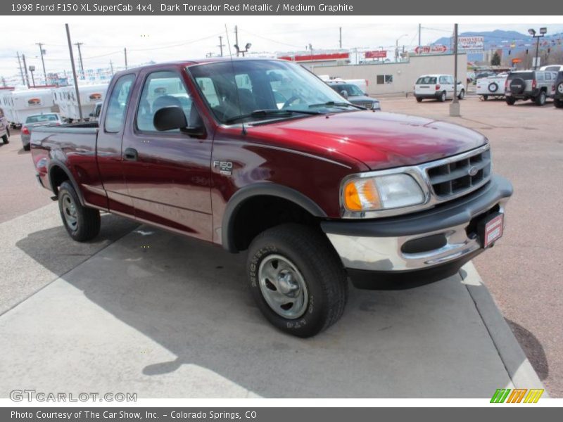 Dark Toreador Red Metallic / Medium Graphite 1998 Ford F150 XL SuperCab 4x4