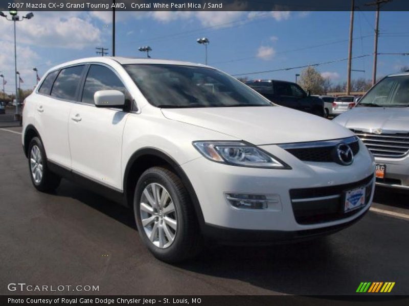 Crystal White Pearl Mica / Sand 2007 Mazda CX-9 Grand Touring AWD
