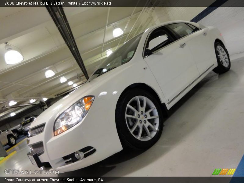 White / Ebony/Brick Red 2008 Chevrolet Malibu LTZ Sedan