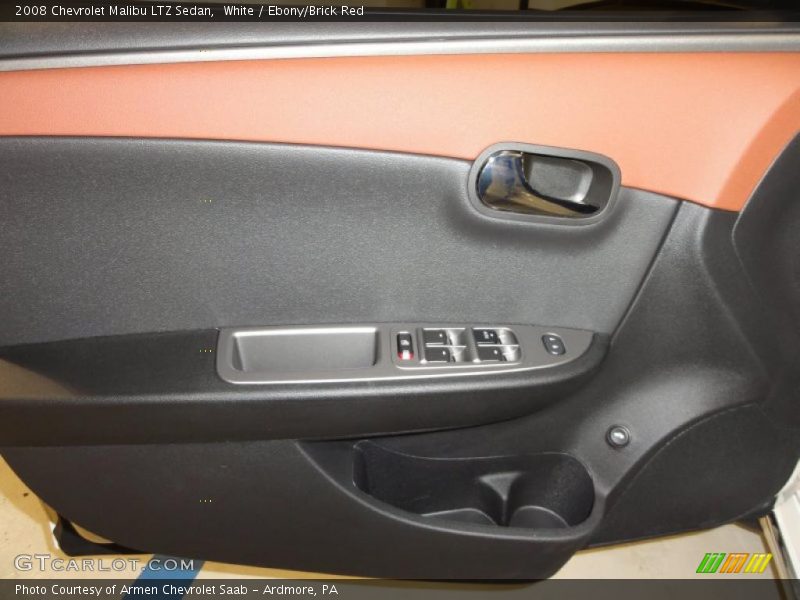 White / Ebony/Brick Red 2008 Chevrolet Malibu LTZ Sedan
