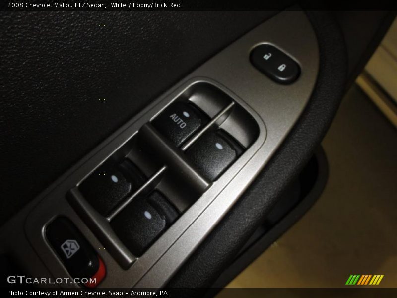 White / Ebony/Brick Red 2008 Chevrolet Malibu LTZ Sedan