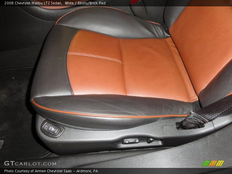 White / Ebony/Brick Red 2008 Chevrolet Malibu LTZ Sedan