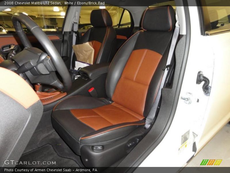 White / Ebony/Brick Red 2008 Chevrolet Malibu LTZ Sedan
