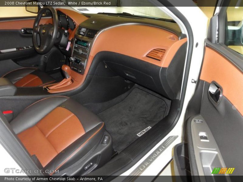 White / Ebony/Brick Red 2008 Chevrolet Malibu LTZ Sedan