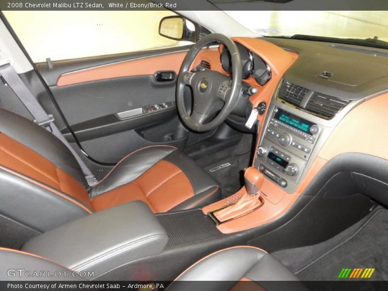 White / Ebony/Brick Red 2008 Chevrolet Malibu LTZ Sedan