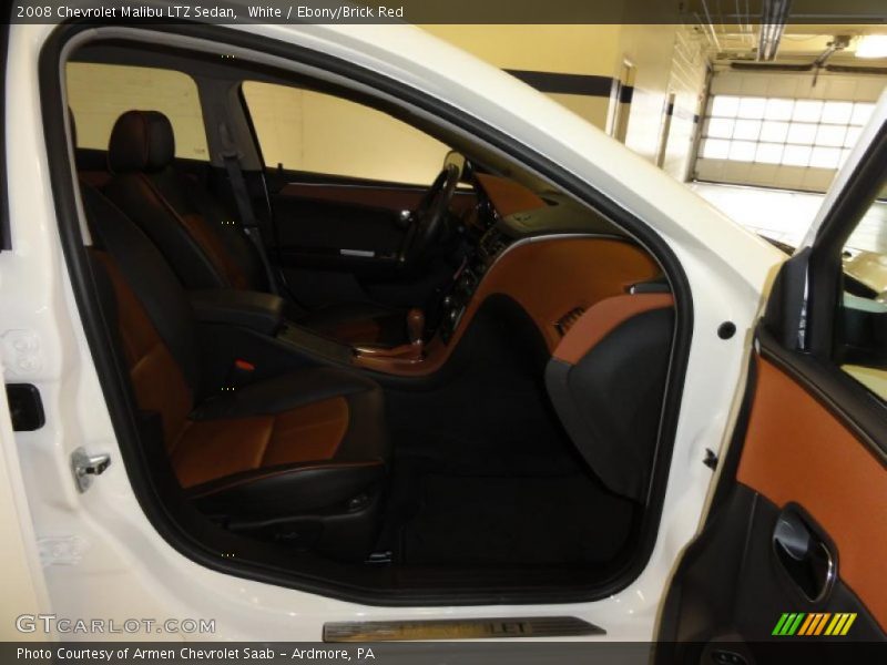 White / Ebony/Brick Red 2008 Chevrolet Malibu LTZ Sedan