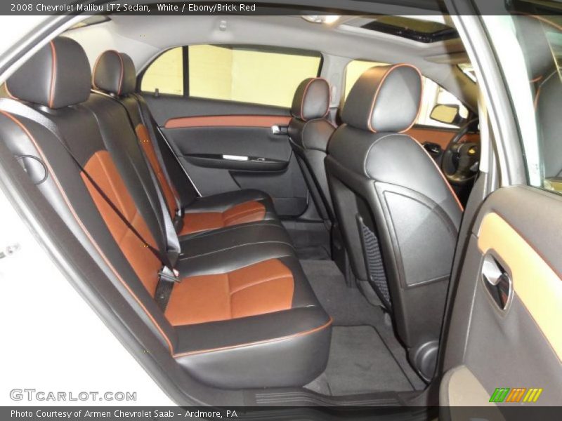 White / Ebony/Brick Red 2008 Chevrolet Malibu LTZ Sedan