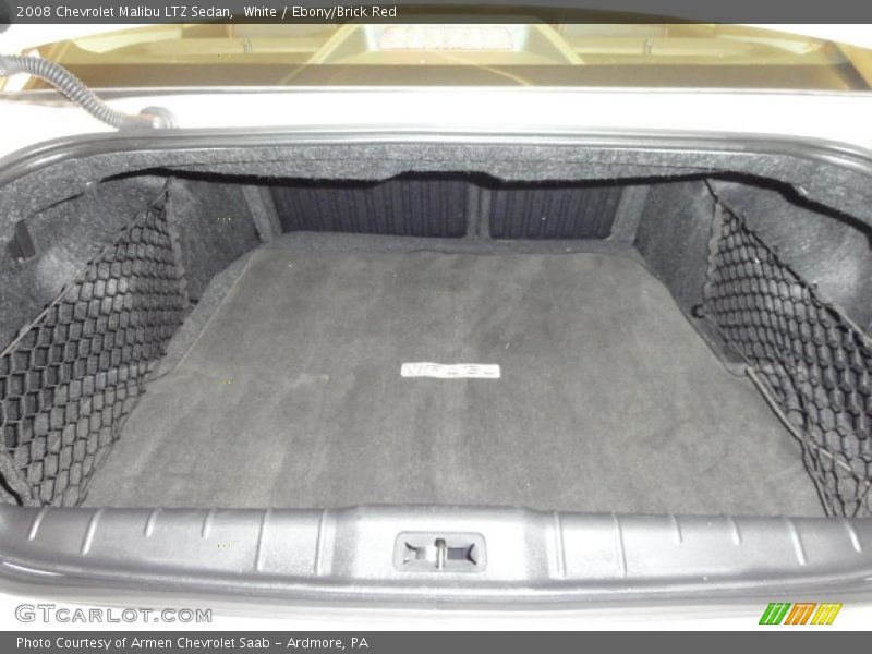 White / Ebony/Brick Red 2008 Chevrolet Malibu LTZ Sedan