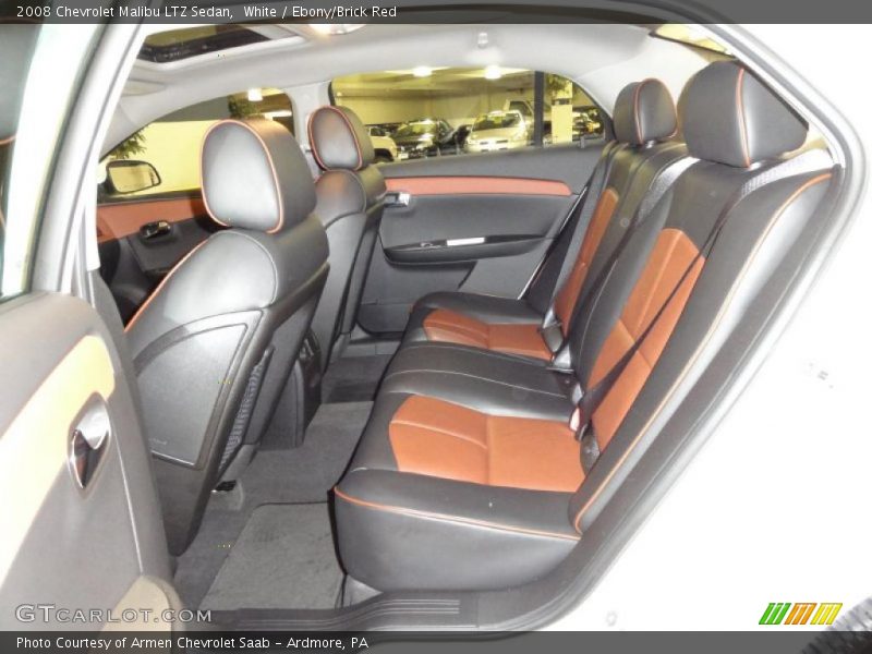 White / Ebony/Brick Red 2008 Chevrolet Malibu LTZ Sedan