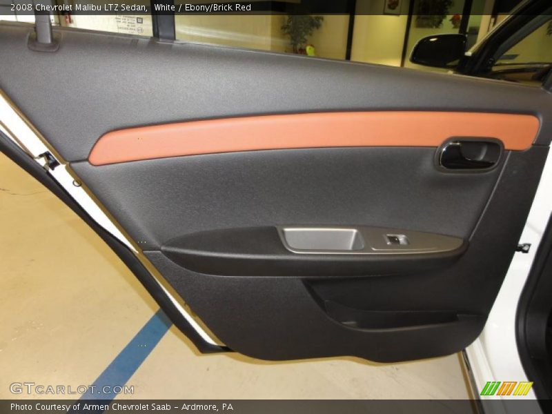 White / Ebony/Brick Red 2008 Chevrolet Malibu LTZ Sedan