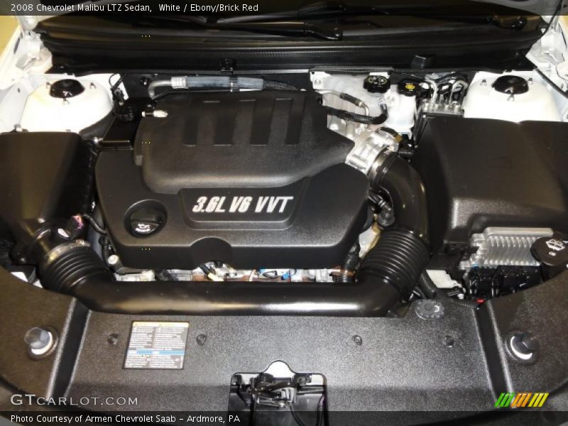 White / Ebony/Brick Red 2008 Chevrolet Malibu LTZ Sedan