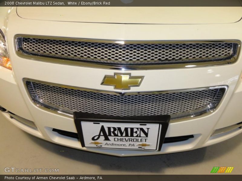 White / Ebony/Brick Red 2008 Chevrolet Malibu LTZ Sedan