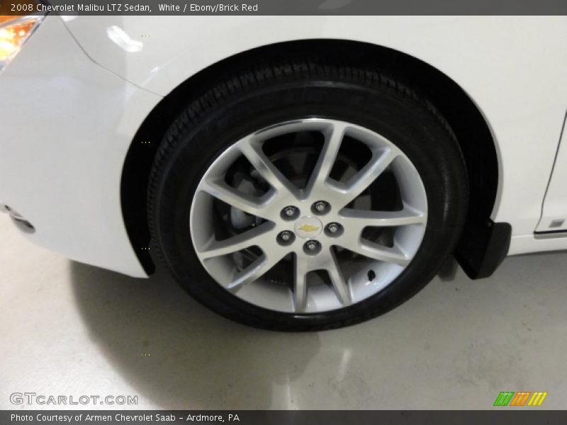 White / Ebony/Brick Red 2008 Chevrolet Malibu LTZ Sedan