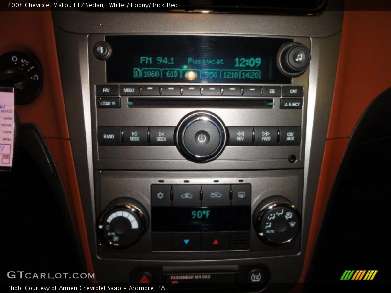 White / Ebony/Brick Red 2008 Chevrolet Malibu LTZ Sedan