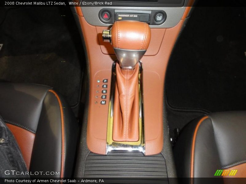 White / Ebony/Brick Red 2008 Chevrolet Malibu LTZ Sedan