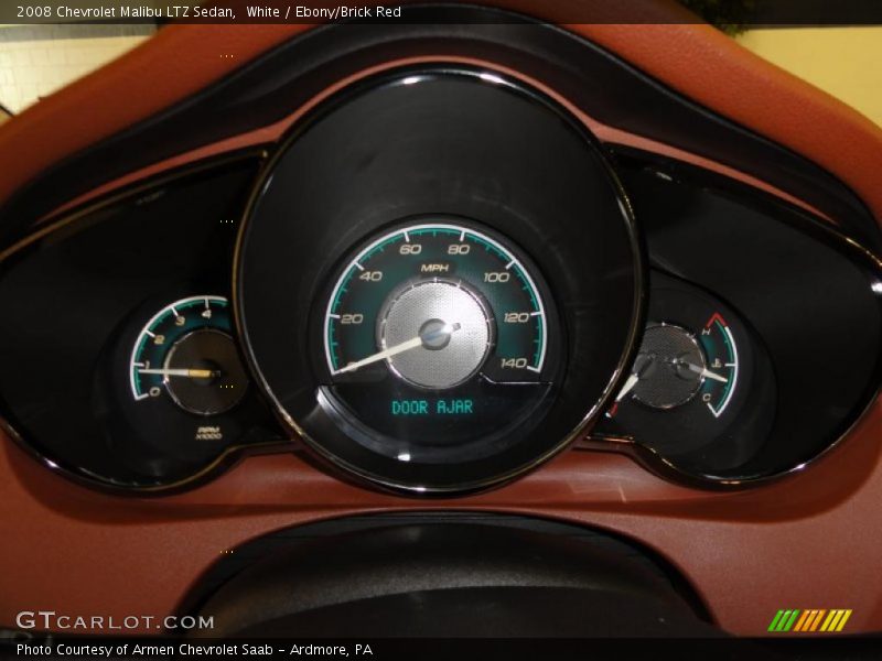 White / Ebony/Brick Red 2008 Chevrolet Malibu LTZ Sedan