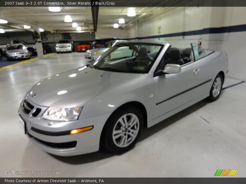 Silver Metallic / Black/Gray 2007 Saab 9-3 2.0T Convertible