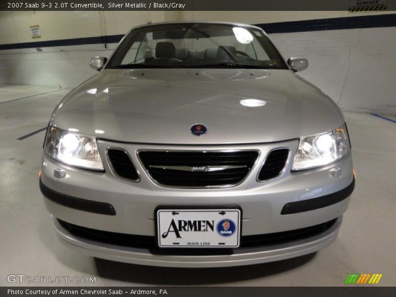 Silver Metallic / Black/Gray 2007 Saab 9-3 2.0T Convertible