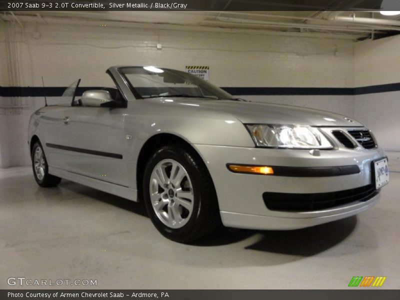 Silver Metallic / Black/Gray 2007 Saab 9-3 2.0T Convertible