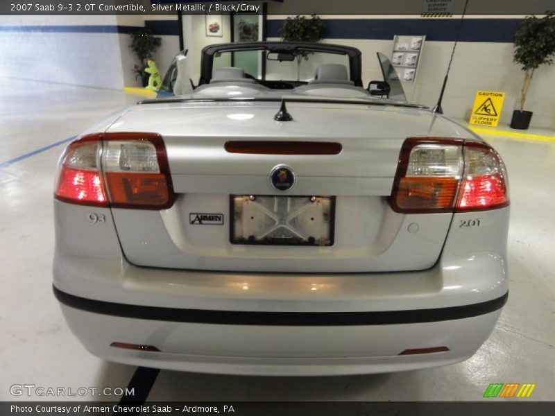 Silver Metallic / Black/Gray 2007 Saab 9-3 2.0T Convertible