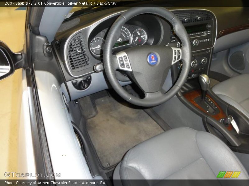 Silver Metallic / Black/Gray 2007 Saab 9-3 2.0T Convertible