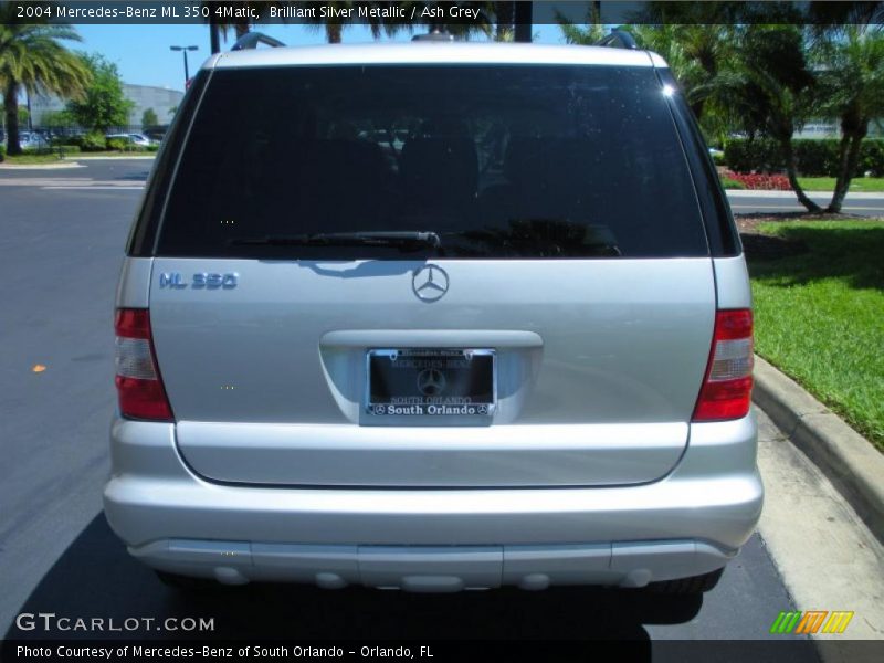 Brilliant Silver Metallic / Ash Grey 2004 Mercedes-Benz ML 350 4Matic